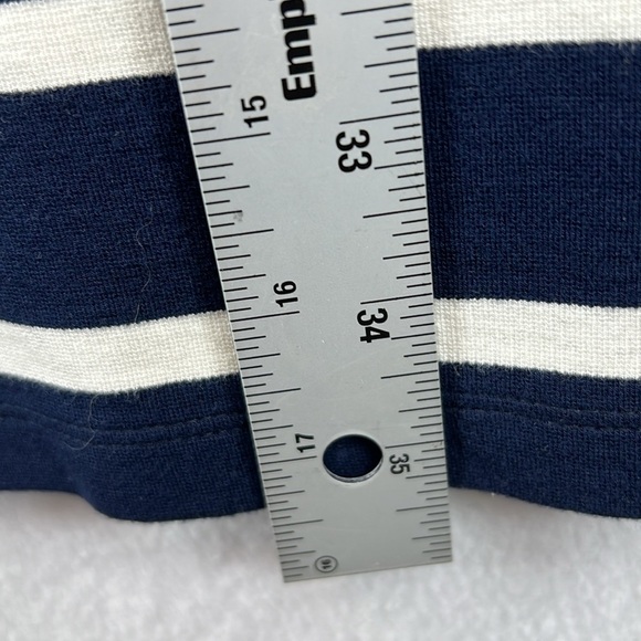 Ann Taylor Factory Dress Size Small Navy/White/Gold Stripe Rayon Blend Knit - Picture 8 of 9